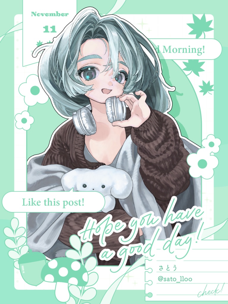 【おはよう素材】重ねるだけ!SNS向けおはよう素材!【11月版】