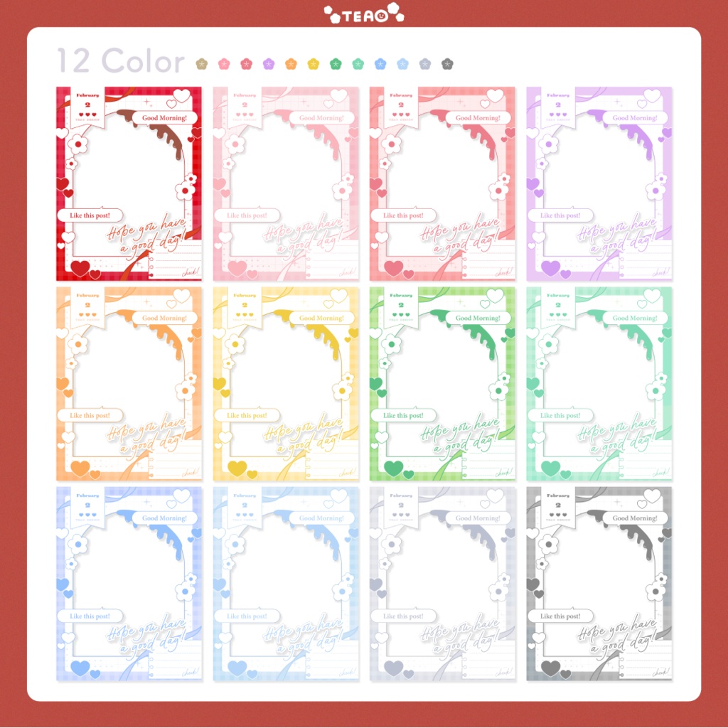 【おはよう素材】重ねるだけ!SNS向けおはよう素材!【2月版】