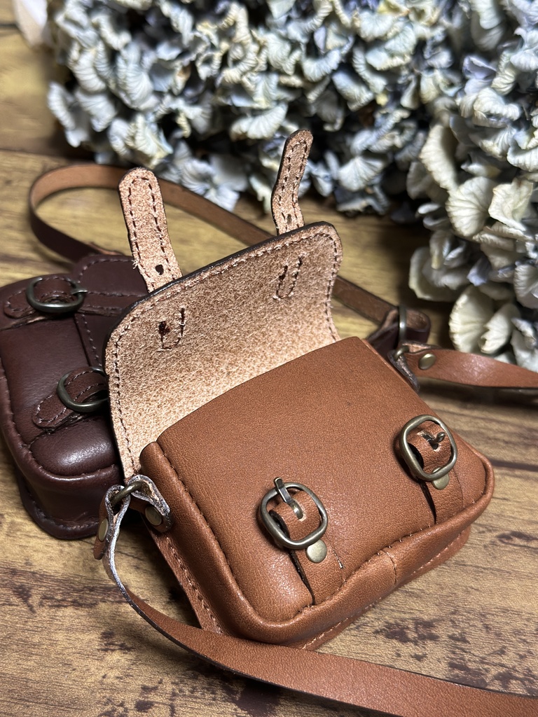 本革 ダブルベルト鞄 40センチドールサイズ