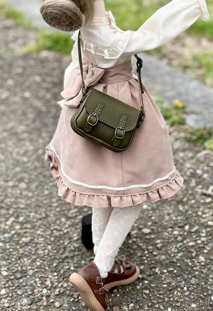 本革 ダブルベルト鞄 40センチドールサイズ