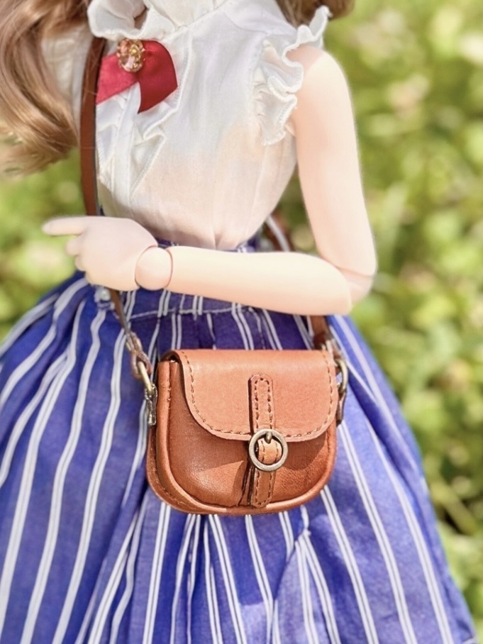 本革 シングルベルト鞄 40センチドールサイズ