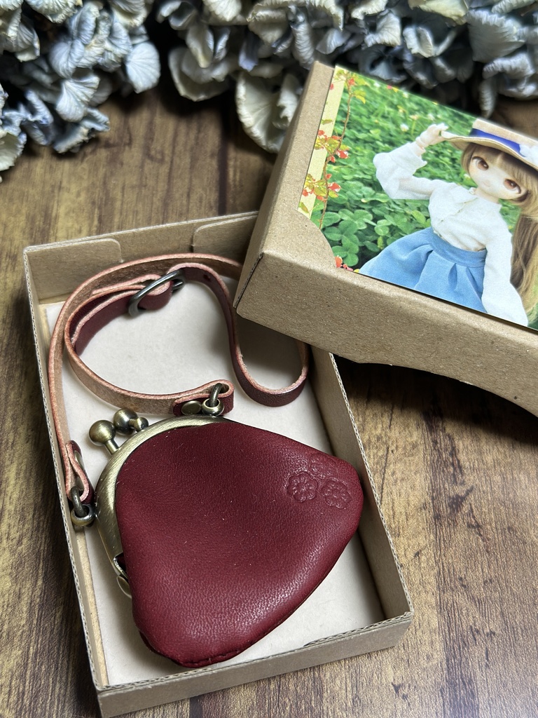 本革 がま口ポシェット 40センチドールサイズ