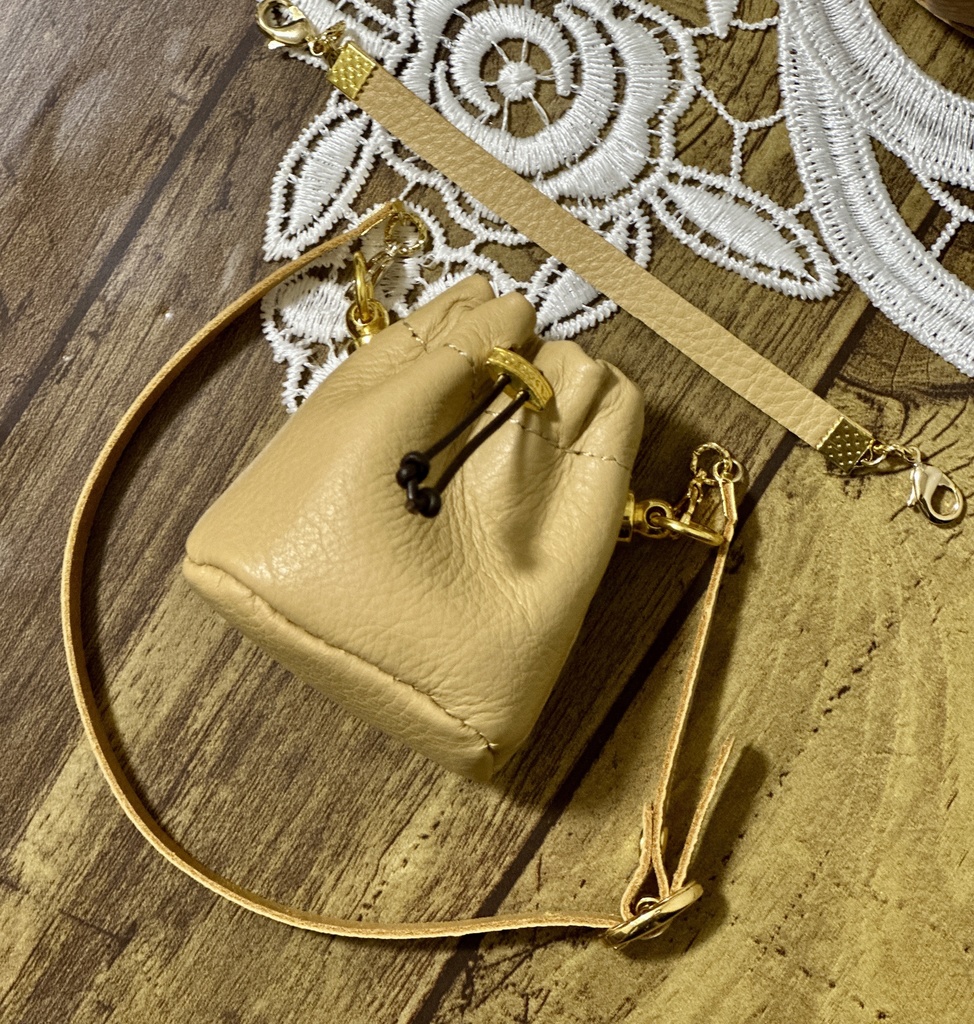 本革2way巾着バック 40センチドール用