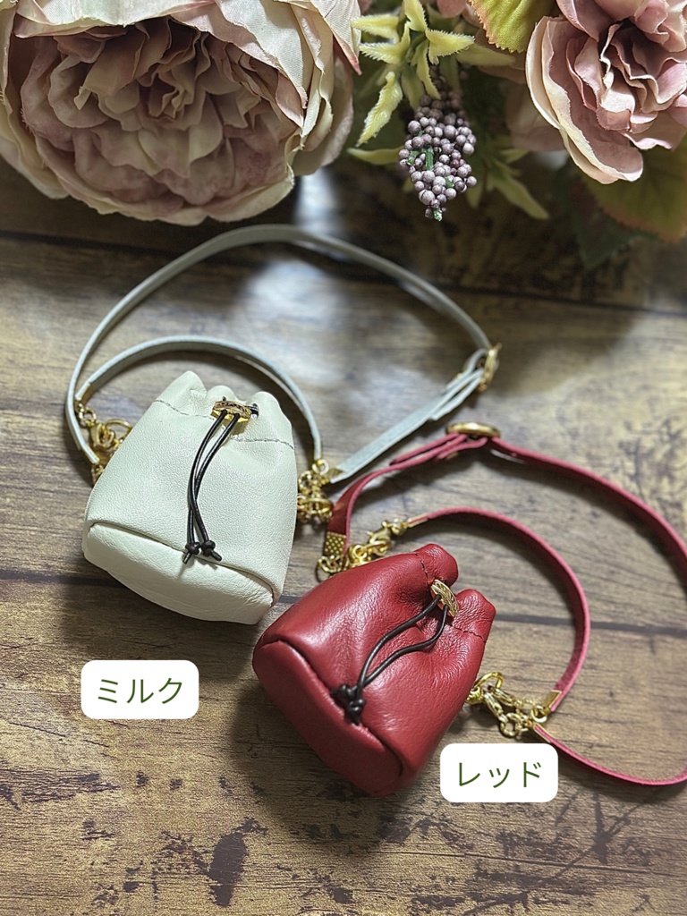 本革2way巾着バッグ 60センチドール向け