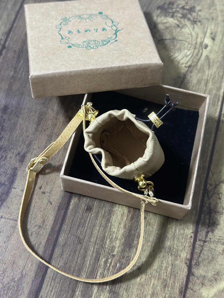 本革2way巾着バッグ 60センチドール向け