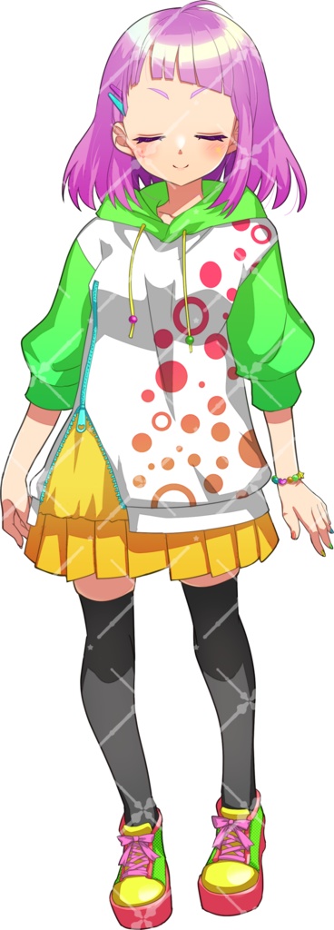 【立ち絵素材】ぱっつんピンク髪少女