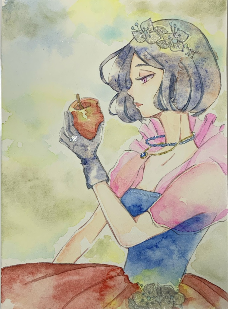 水彩ハガキ原画　白雪姫