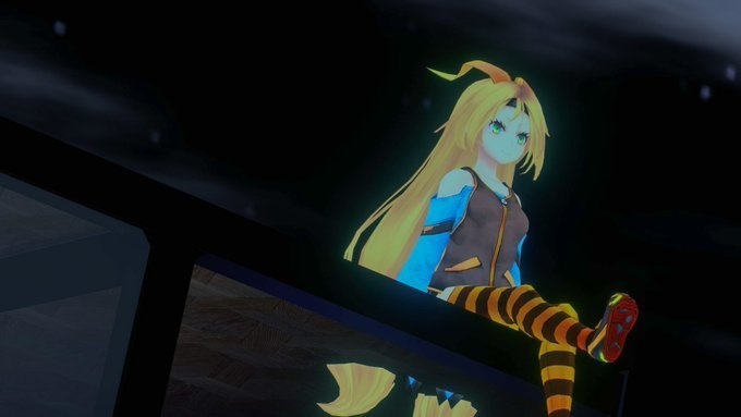 VRChat用 Emote 足ブラブラ 座る3
