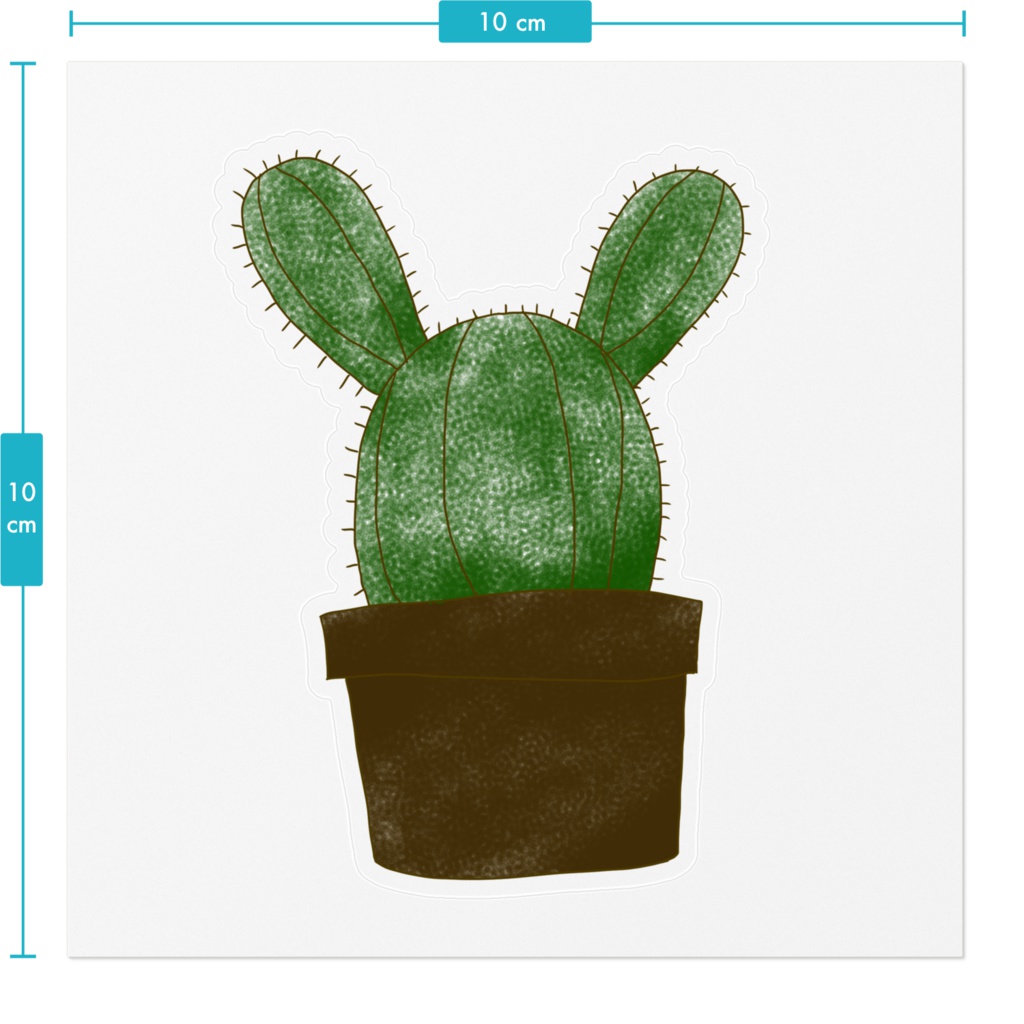 うさぼてんステッカー リアルver