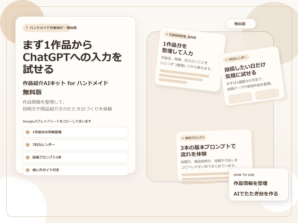 作品紹介キット for ハンドメイド 無料版