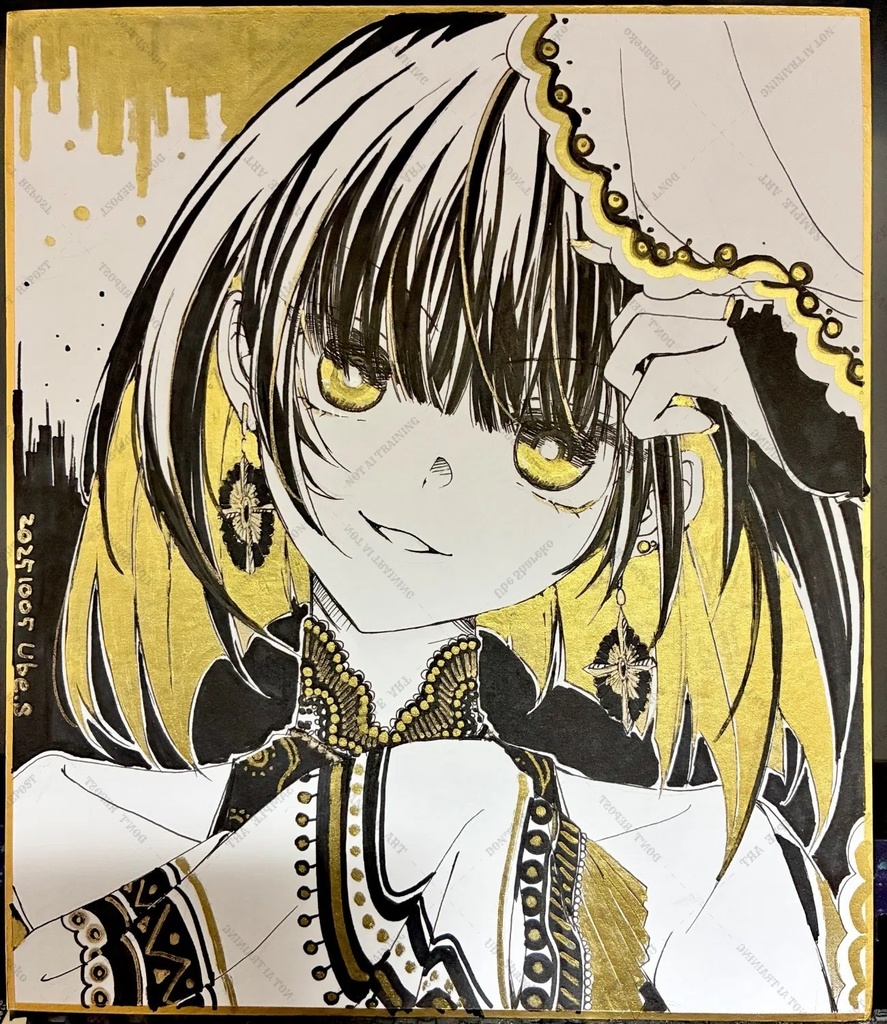 金+黒彩色原画「mistress」