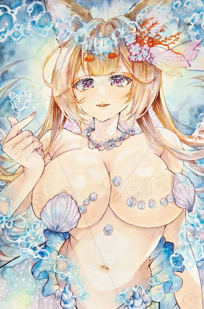 A4サイズ 水彩画 アズールレーン 天城