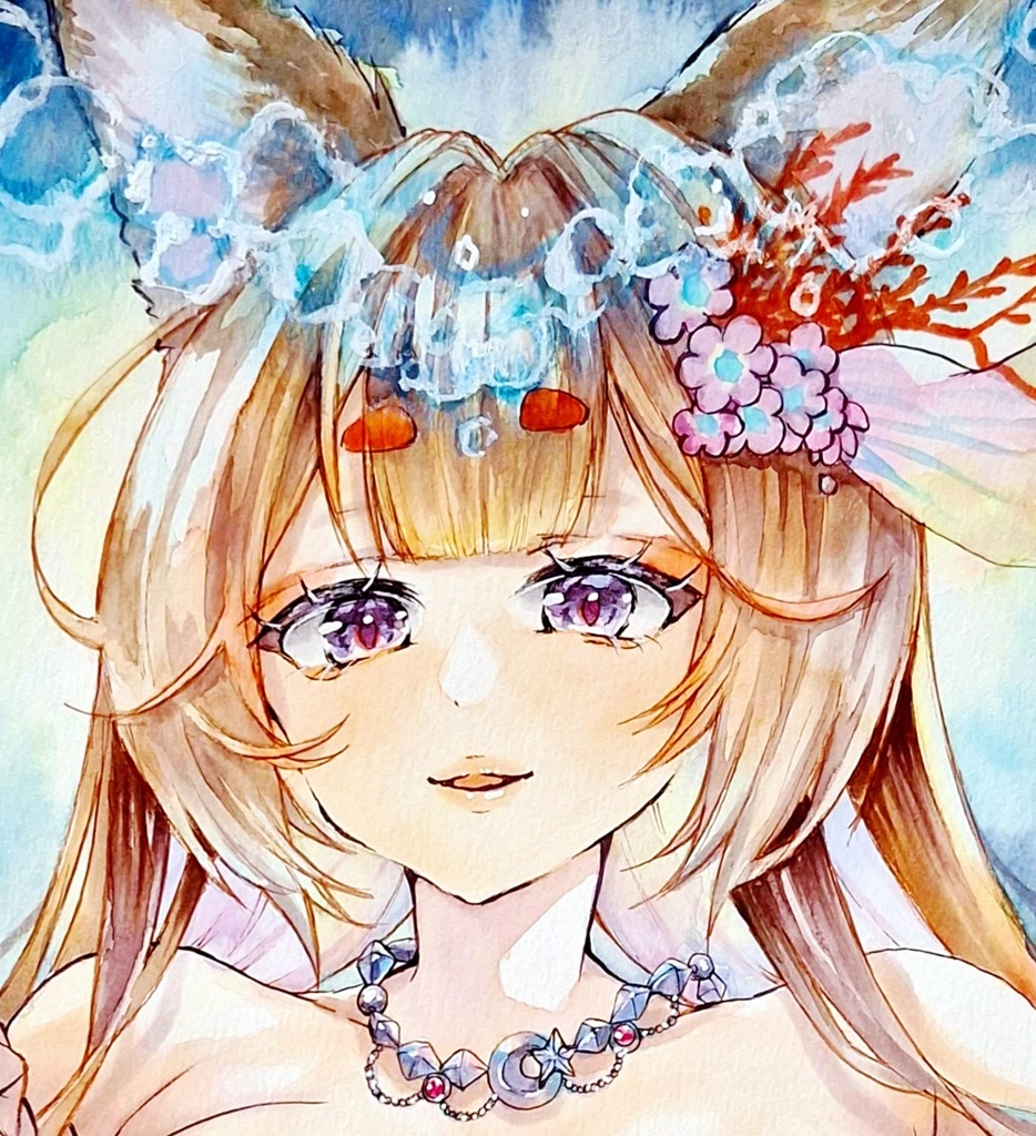 A4サイズ　水彩画　アズールレーン　天城
