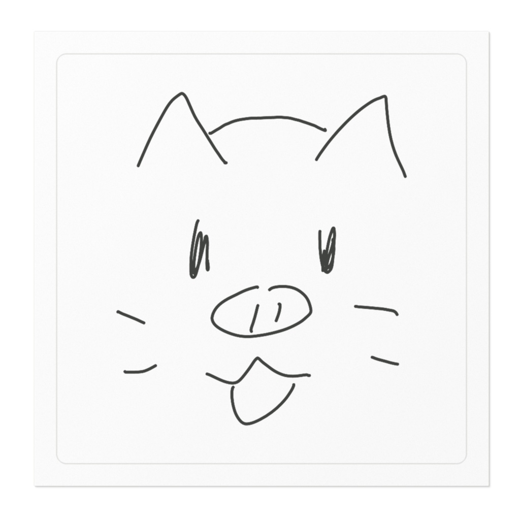 ぬむぬむとんかつ(ぺったりシカクのステッカー)