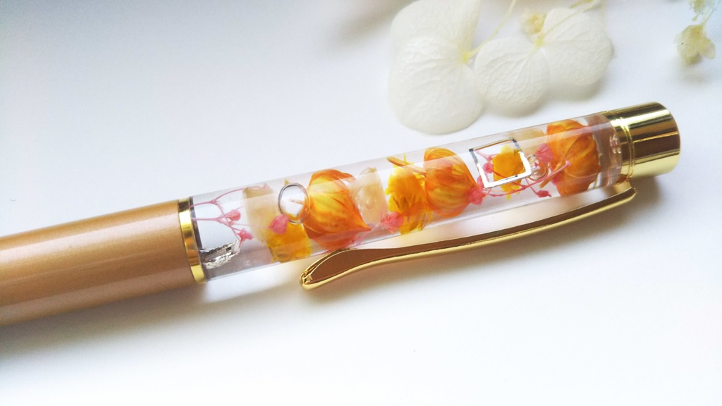 お花のボールペン(橙)