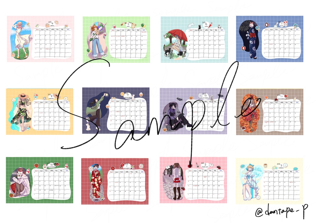 【オリジナル】卓上カレンダー(2025年4月始まり)