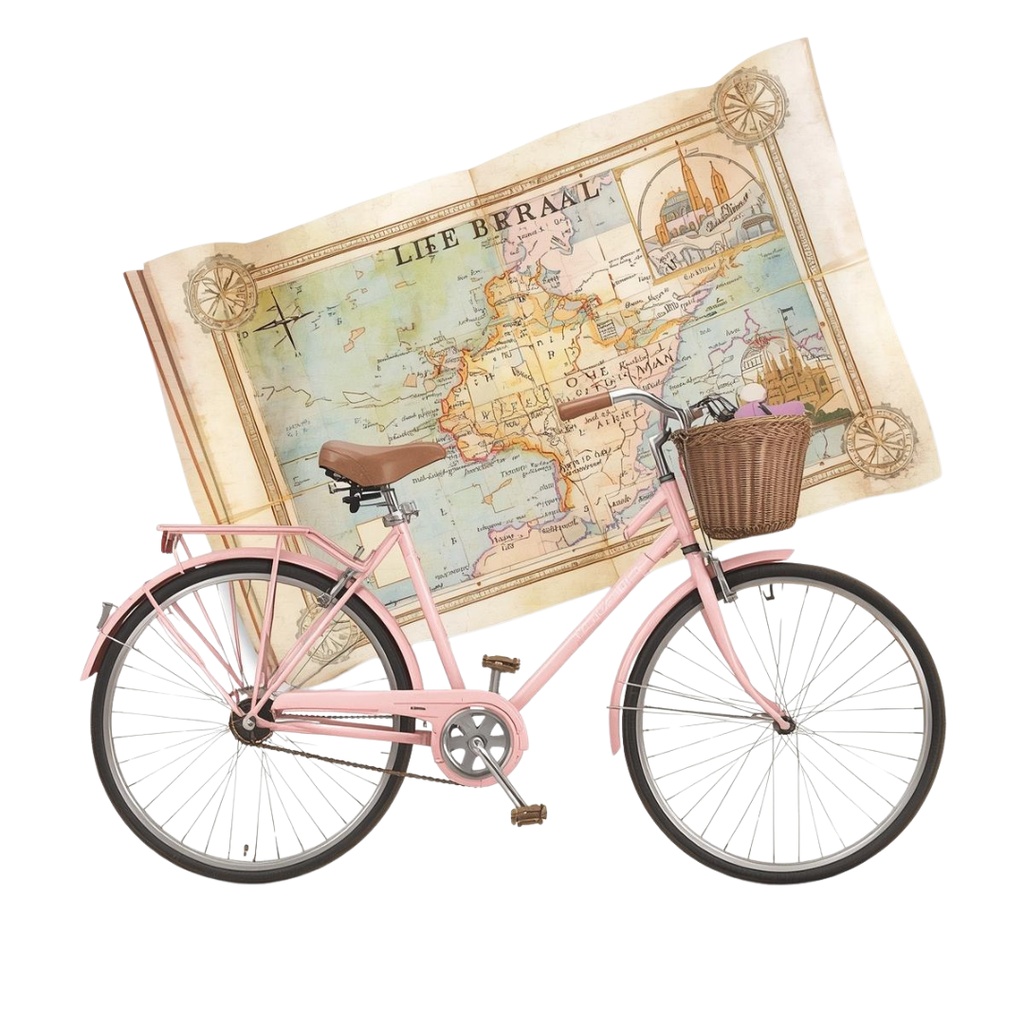 【全12種】水彩&色鉛筆タッチ*アンティークピンクの旅モチーフクリップアートセット