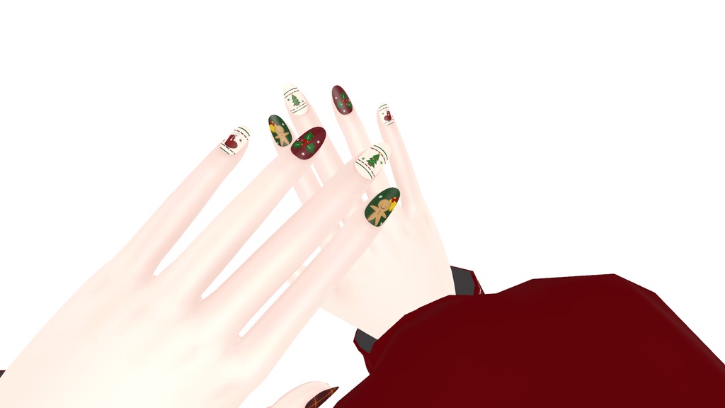 【舞夜(Maya)用】くりすますネイル ネイルテクスチャ【VRC】