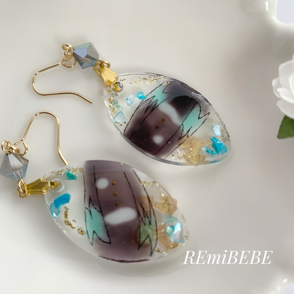 鬼滅の刃 時任無一郎モチーフ クリアピアス(イヤリング)