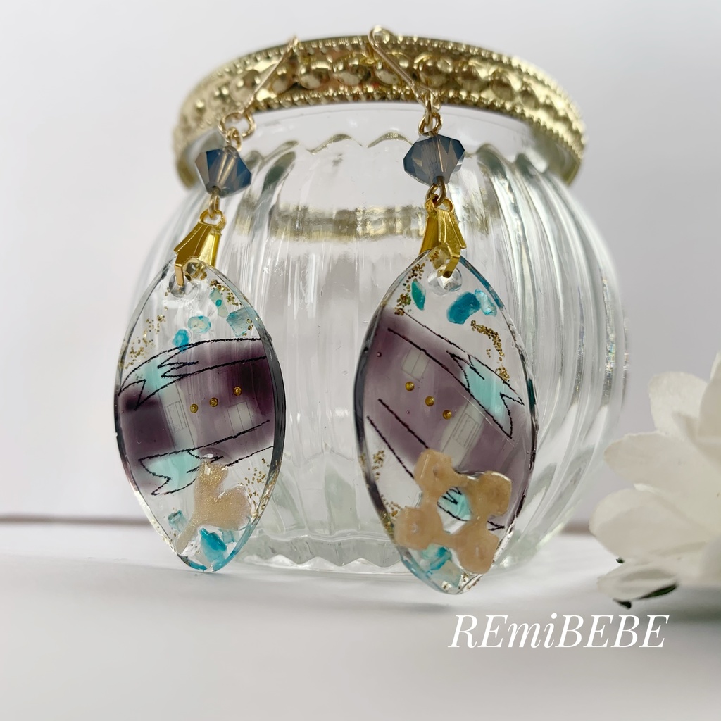 鬼滅の刃 時任無一郎モチーフ クリアピアス(イヤリング)