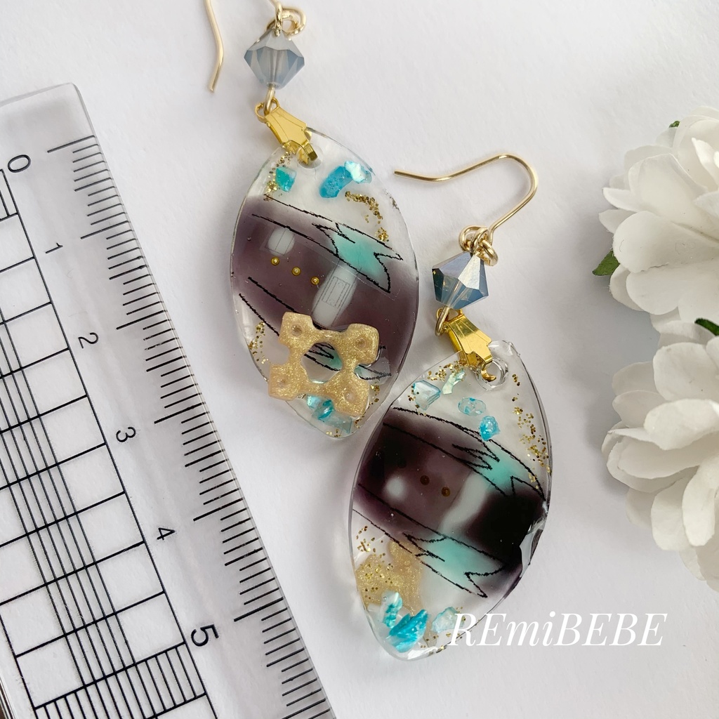 鬼滅の刃 時任無一郎モチーフ クリアピアス(イヤリング)