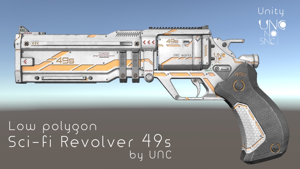 3Dモデル「Revolver 49s」カラバリ6色有り 3D model "Sci-fi Revolver 49s" available in 6 colors