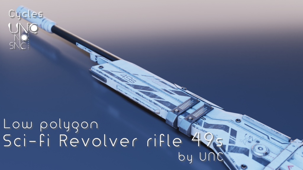 3Dモデル「Sci-fi Revolver rifle 49s」カラバリ6色有り 3D model "Sci-fi Revolver rifle 49s"available in 6 colors