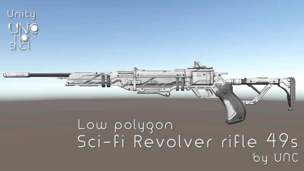 3Dモデル「Sci-fi Revolver rifle 49s」カラバリ6色有り 3D model "Sci-fi Revolver rifle 49s"available in 6 colors