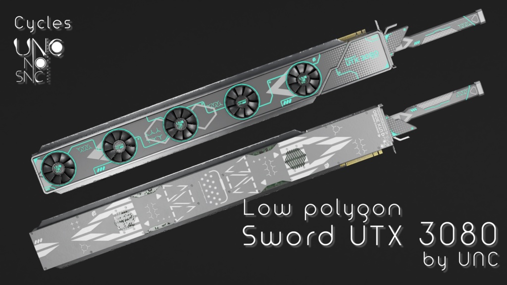 3Dモデル「Sword UTX 3080」カラバリ7色有り 3D model "Sword UTX 3080" available in 7 colors