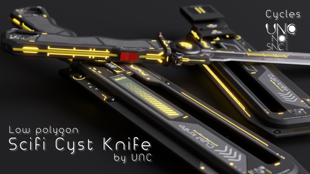 3Dモデル「Scifi Cyst Knife」カラバリ7枚有り
