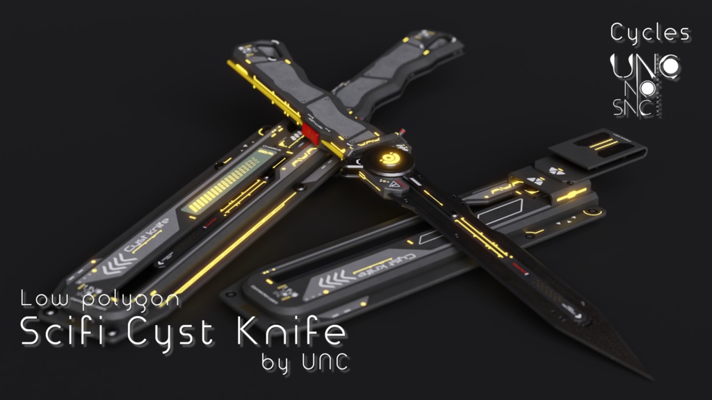 3Dモデル「Scifi Cyst Knife」カラバリ7枚有り