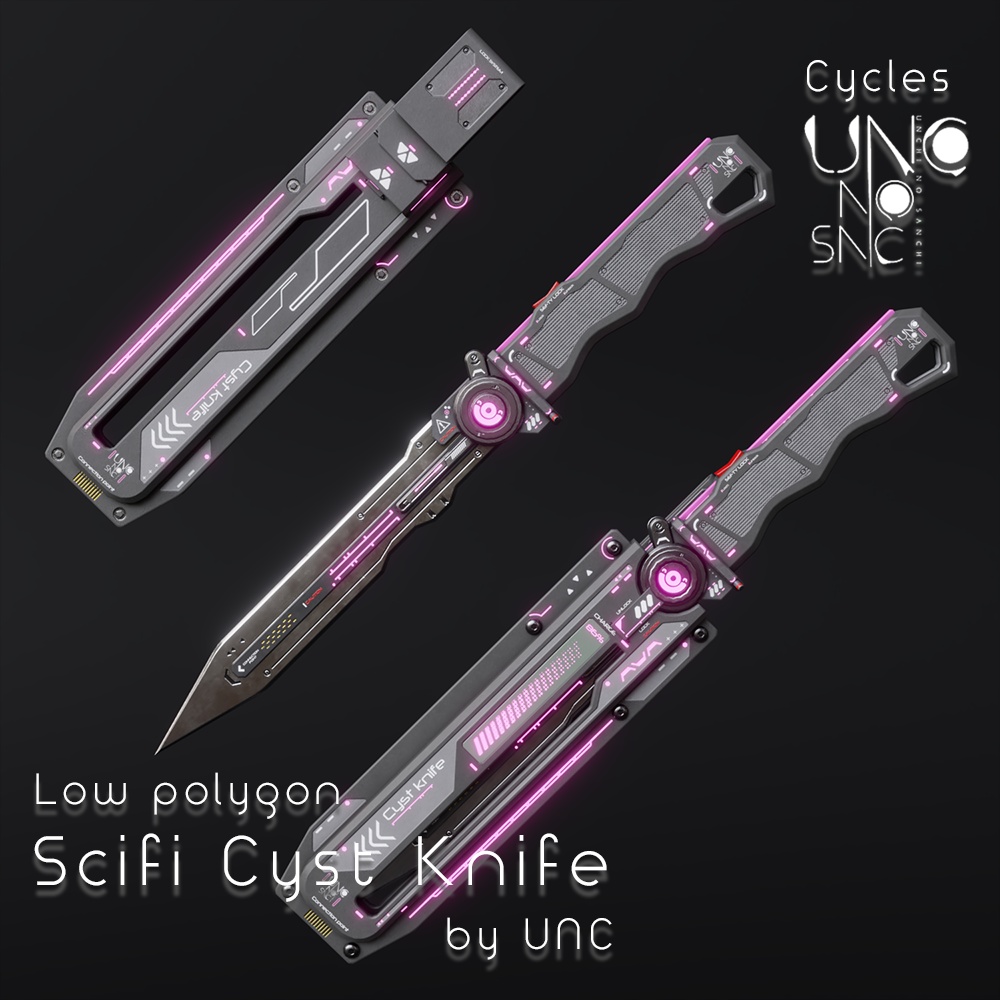 3Dモデル「Scifi Cyst Knife」カラバリ7枚有り