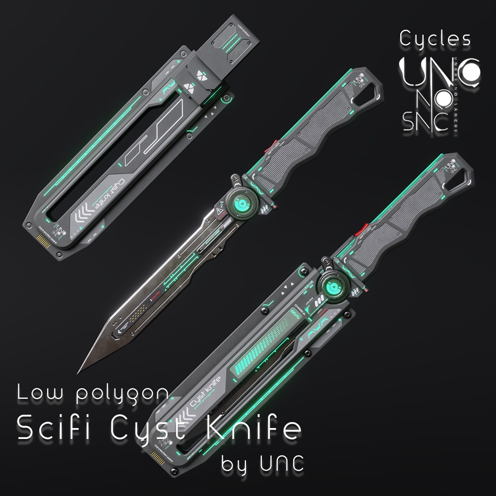 3Dモデル「Scifi Cyst Knife」カラバリ7枚有り