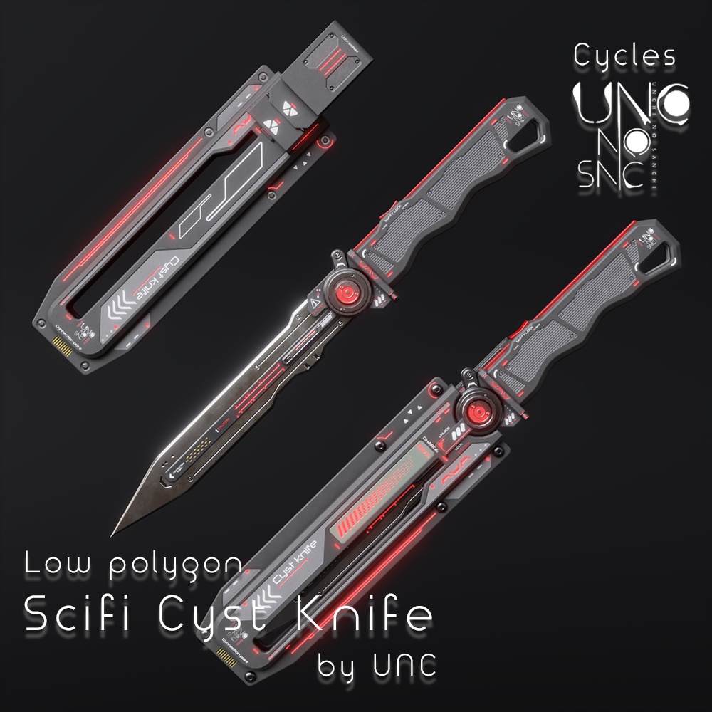 3Dモデル「Scifi Cyst Knife」カラバリ7枚有り
