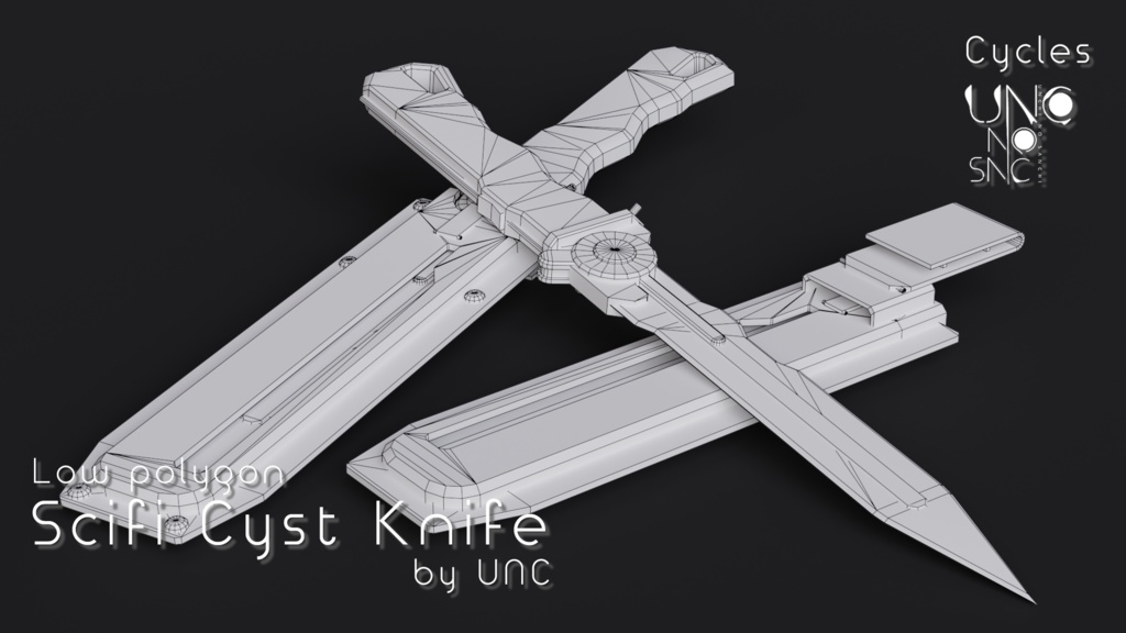 3Dモデル「Scifi Cyst Knife」カラバリ7枚有り