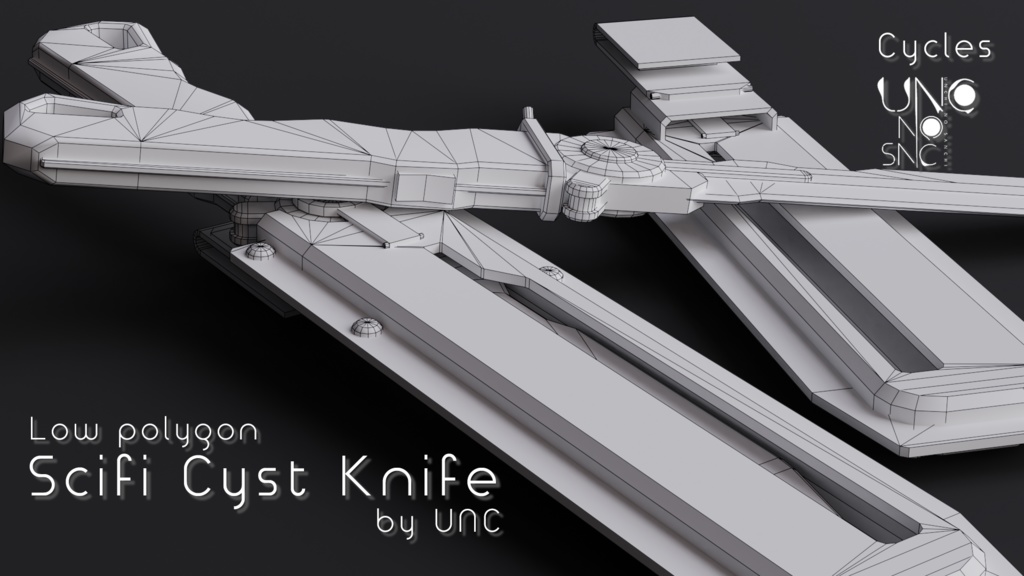 3Dモデル「Scifi Cyst Knife」カラバリ7枚有り