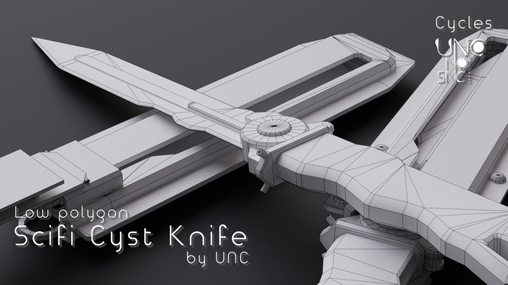 3Dモデル「Scifi Cyst Knife」カラバリ7枚有り
