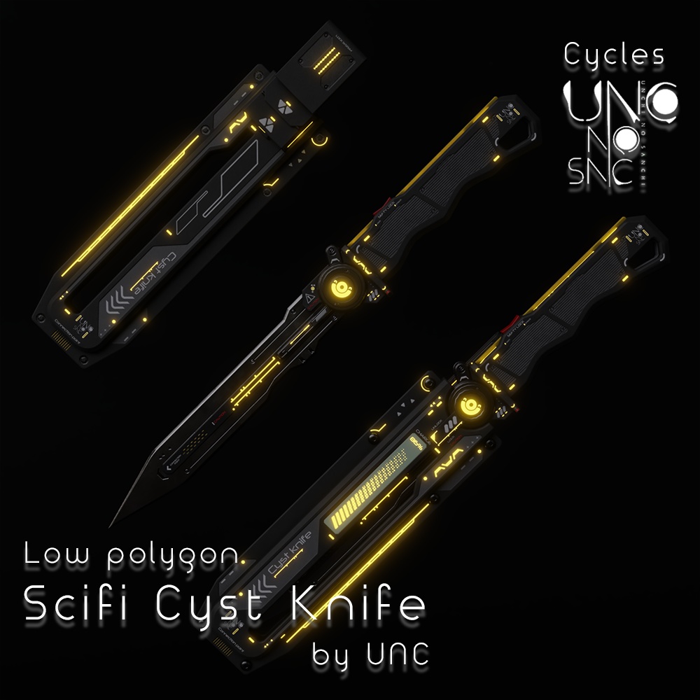 3Dモデル「Scifi Cyst Knife」カラバリ7枚有り