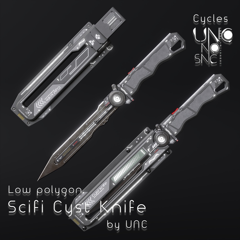 3Dモデル「Scifi Cyst Knife」カラバリ7枚有り