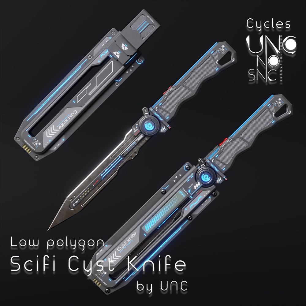 3Dモデル「Scifi Cyst Knife」カラバリ7枚有り