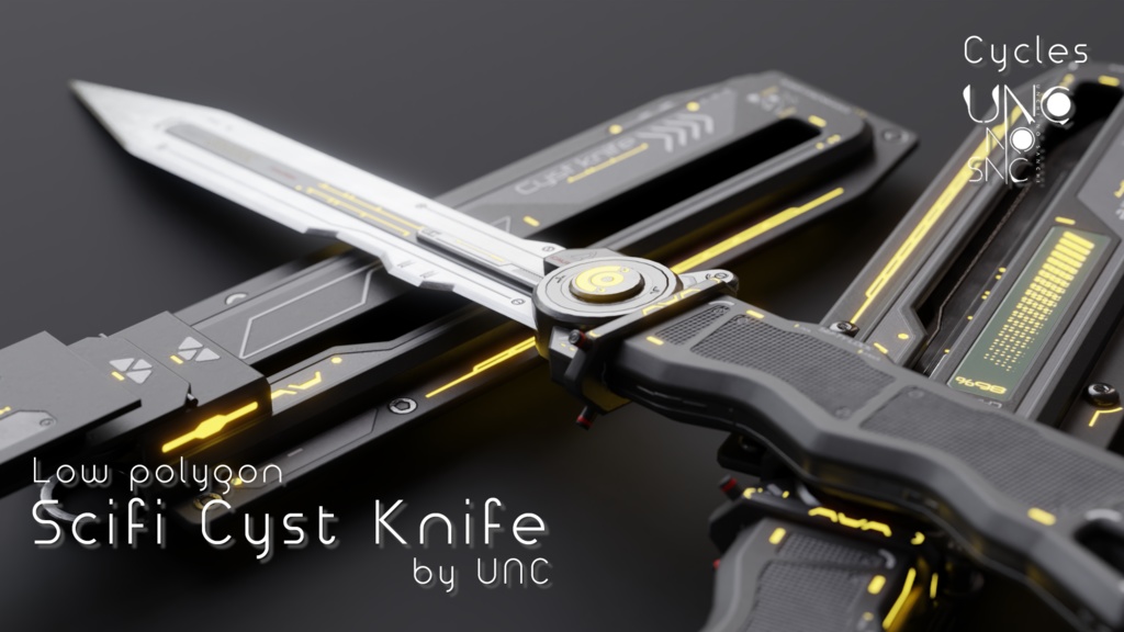 3Dモデル「Scifi Cyst Knife」カラバリ7枚有り