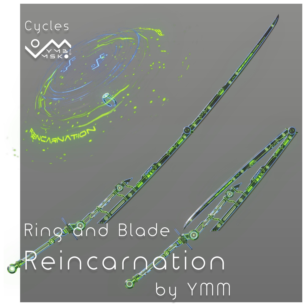 【無料】3Dモデル「Reincarnation」カラバリ4有り 単色版有り