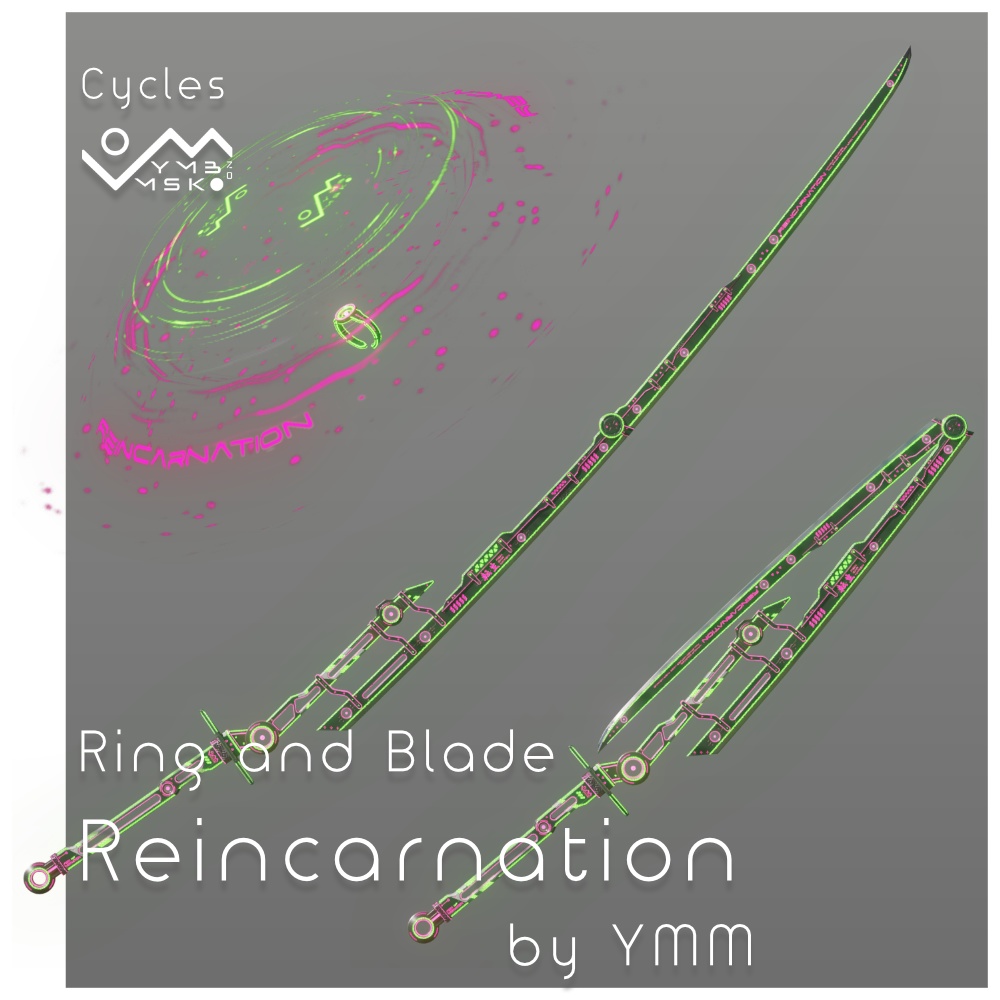 【無料】3Dモデル「Reincarnation」カラバリ4有り 単色版有り