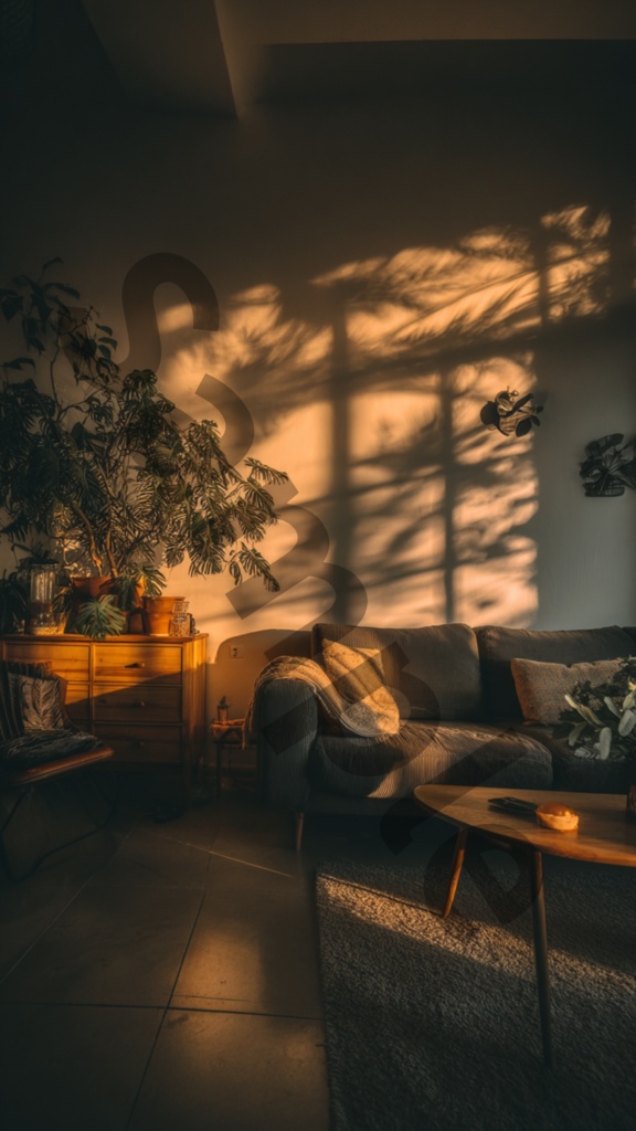 グリーン&イエローの北欧インテリア壁紙|スマホにぴったり10枚セット