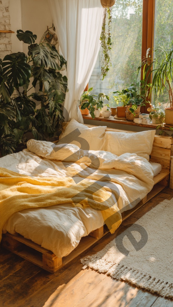 グリーン&イエローの北欧インテリア壁紙|スマホにぴったり10枚セット