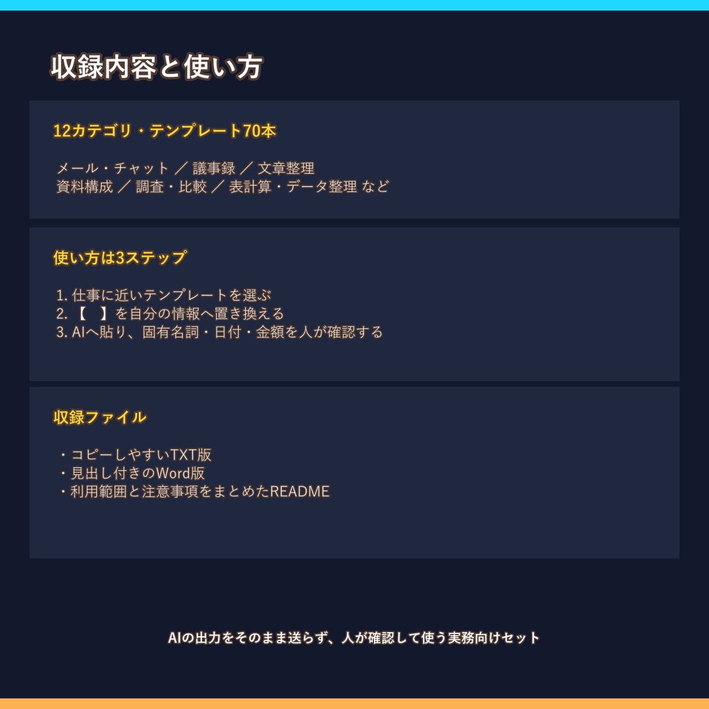 ChatGPT・Claude・Geminiで仕事を進める AI実務テンプレート70本