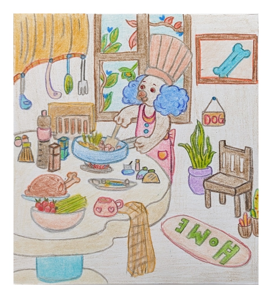 「おとぎの中の一日」原画イラスト(色鉛筆)