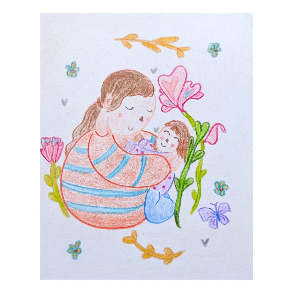 「おとぎの中の一日」原画イラスト(色鉛筆)