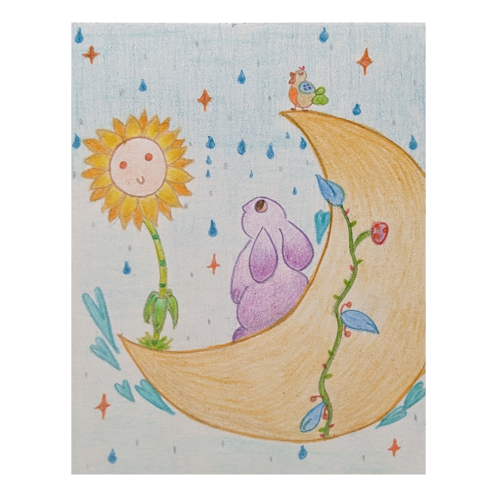 「おとぎの中の一日」原画イラスト(色鉛筆)