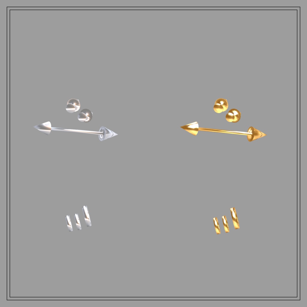 MUMUS対応ピアス Edge Spike